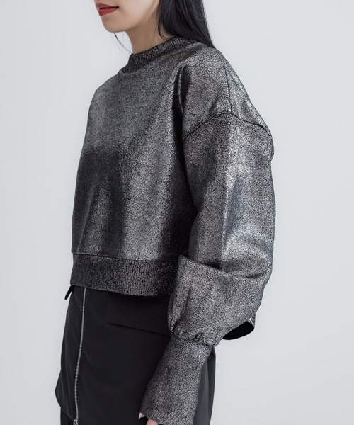 UNITED TOKYO（ユナイテッドトウキョウ）の「メタリックボリュームニット（ニット/セーター・レディース・ブラック/シルバー・FREE）」の18枚目の写真