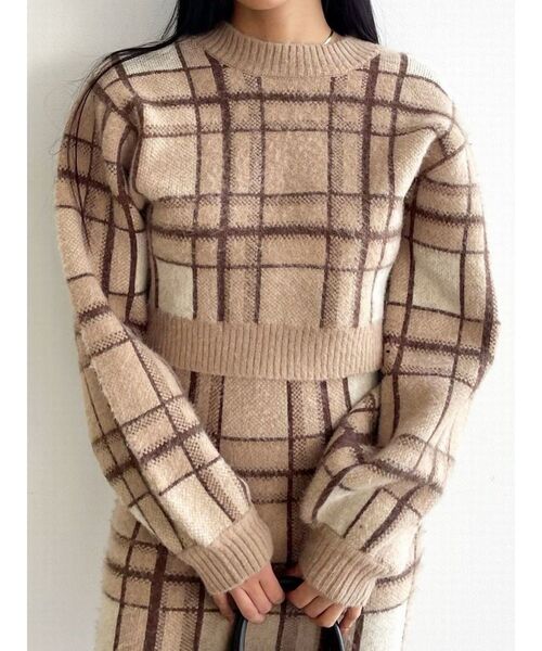 EMODA（エモダ）の「ジャガードチェックニット（ニット/セーター