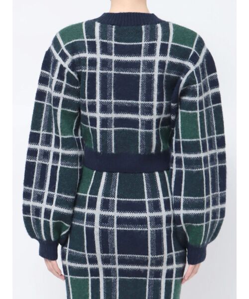 EMODA（エモダ）の「ジャガードチェックニット（ニット/セーター・レディース・ブラック/ベージュ/ネイビー・FREE）」の5枚目の写真