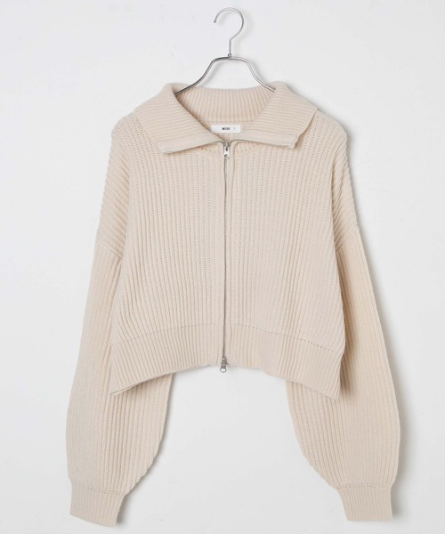WEGO（ウィゴー）の「WEGO/【人気すぎて再入荷！】ダブルジップショートカーデ（カーディガン/ボレロ・レディース・ブルー/アイボリー/グレー/ブラック・FREE）」の12枚目の写真