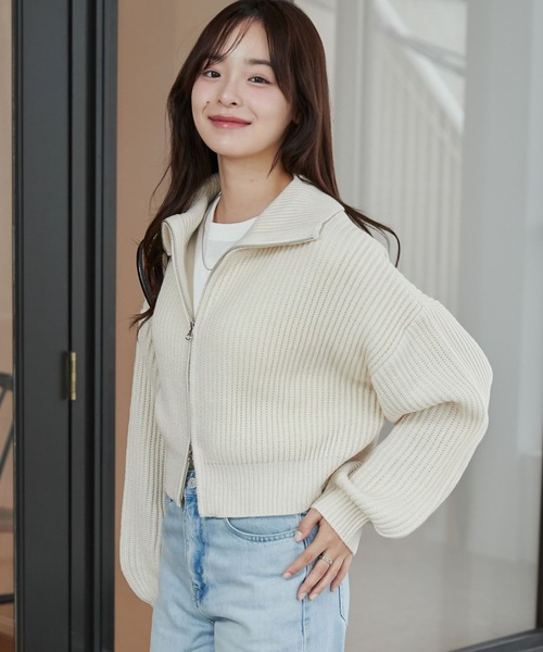 WEGO/【人気すぎて再入荷！】ダブルジップショートカーデ