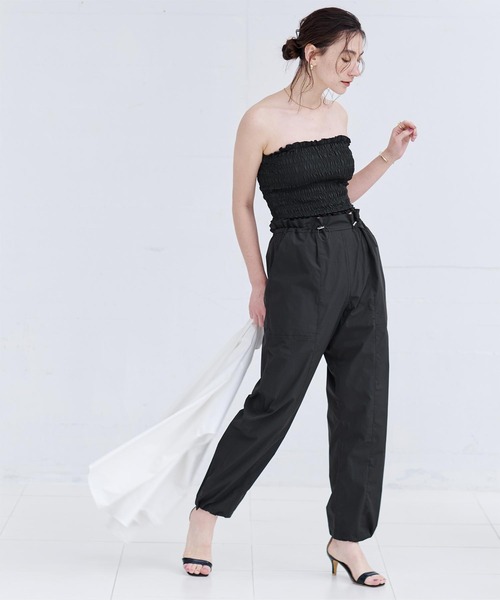UR'S（ユアーズ）の「2wayシャーリングビキニ/水着（水着・レディース・ブラック/ダークカーキ・S/L/M）」の5枚目の写真