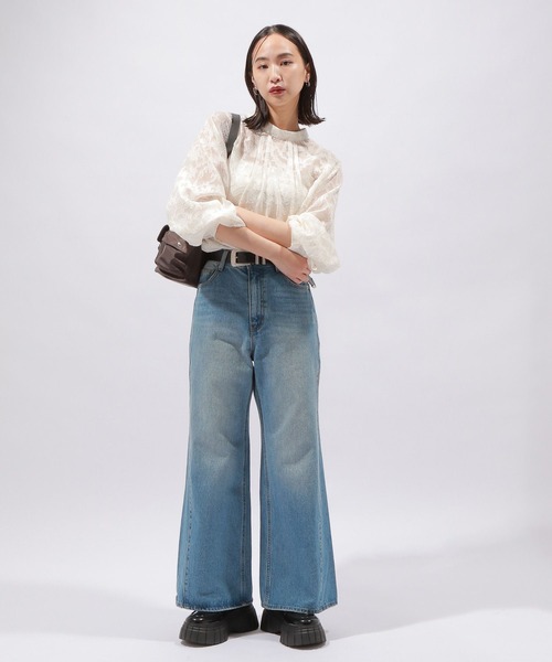 PAGEBOY（ページボーイ）の「レースジャガード2WAYブラウス（シャツ/ブラウス・レディース・オフホワイト/ブラック/グレイッシュベージュ/スカイブルー・FREE）」の9枚目の写真