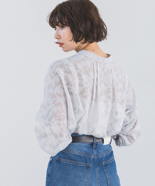 PAGEBOY（ページボーイ）の「レースジャガード2WAYブラウス（シャツ/ブラウス・レディース・オフホワイト/ブラック/グレイッシュベージュ/スカイブルー・FREE）」の19枚目の写真