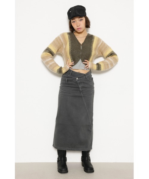 LAGUA GEM（ラグアジェム）の「BEND デニムスカート（デニムスカート・レディース・ブラック/カーキ・SMALL/MEDIUM/X-SMALL）」の5枚目の写真