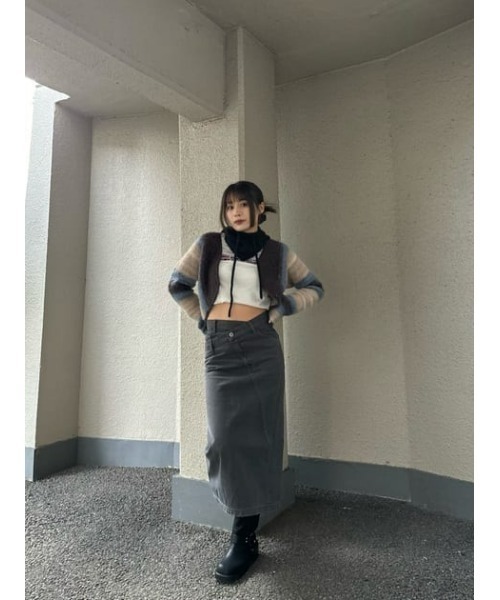 LAGUA GEM（ラグアジェム）の「BEND デニムスカート（デニムスカート・レディース・ブラック/カーキ・SMALL/MEDIUM/X-SMALL）」の12枚目の写真