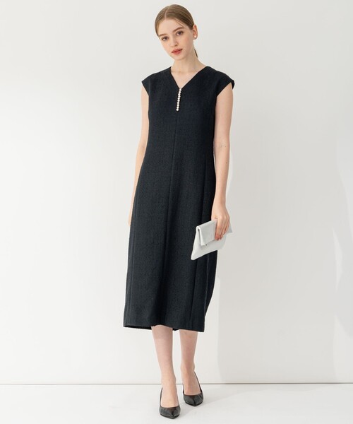 新品【APPLAUDIR】シャイニーツイード パールデザインドレス セール】【APPLAUDIR】シャイニーツイード パールデザインドレス