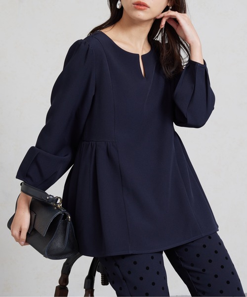 Chez toi（シェトワ）の「ペプラムブラウス（シャツ/ブラウス・レディース・ブラック/ネイビー/アイボリー・FREE）」の3枚目の写真