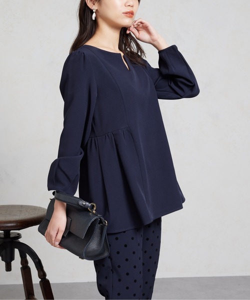 Chez toi（シェトワ）の「ペプラムブラウス（シャツ/ブラウス・レディース・ブラック/ネイビー/アイボリー・FREE）」の12枚目の写真