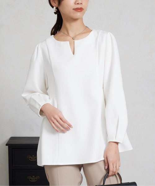 Chez toi（シェトワ）の「ペプラムブラウス（シャツ/ブラウス・レディース・ブラック/ネイビー/アイボリー・FREE）」の8枚目の写真