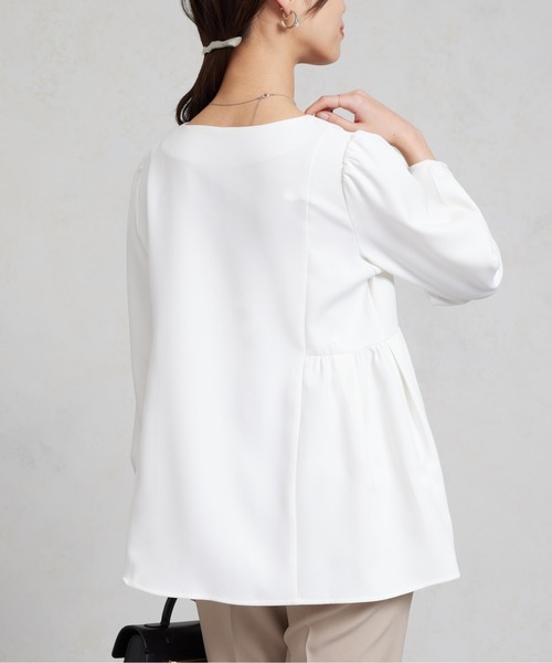 Chez toi（シェトワ）の「ペプラムブラウス（シャツ/ブラウス・レディース・ブラック/ネイビー/アイボリー・FREE）」の9枚目の写真