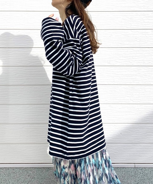 Q（キュー）の「ボーダーロンT（Tシャツ/カットソー・レディース・ピンク系/ホワイト系/ブルー系・MEDIUM）」の16枚目の写真