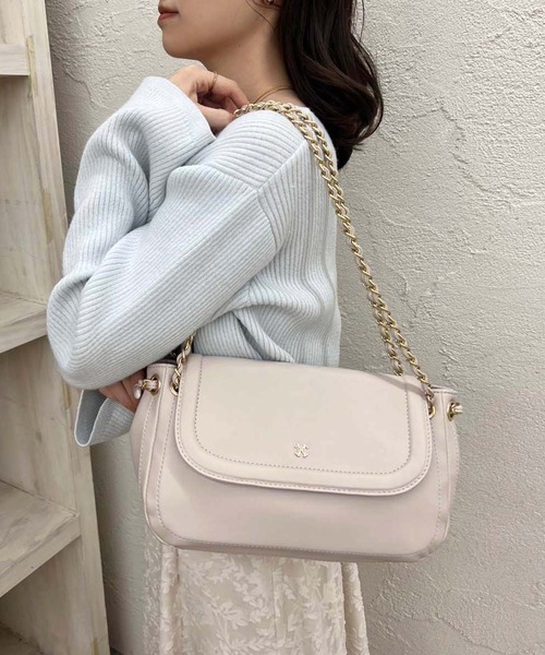 one after another NICE CLAUP(ワンアフターアナザーナイスクラップ)の「チェーンハンドルショルダーバッグ(ショルダーバッグ・レディース・イエロー/ブルー/ブラック/ライトベージュ・FREE)」の22枚目の写真