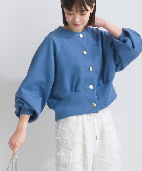 PICCIN（ピッチン）の「【WEB限定】ボリュームスリーブショートブルゾン（ブルゾン・レディース・オフホワイト/ブルー/ブラック・M/L/S）」の3枚目の写真