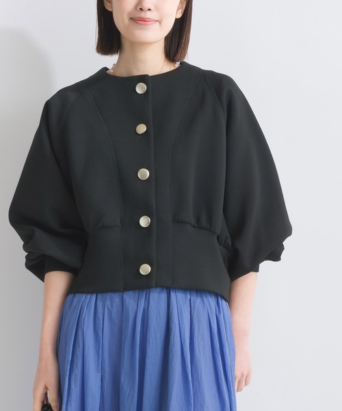 PICCIN（ピッチン）の「【WEB限定】ボリュームスリーブショートブルゾン（ブルゾン・レディース・オフホワイト/ブルー/ブラック・M/L/S）」の12枚目の写真