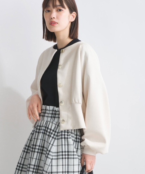 PICCIN（ピッチン）の「【WEB限定】ボリュームスリーブショートブルゾン（ブルゾン・レディース・オフホワイト/ブルー/ブラック・M/L/S）」の8枚目の写真