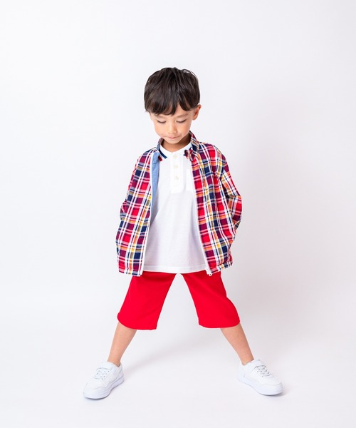 Moujonjon(ムージョンジョン)の「ぞう刺繍入り鹿の子半袖ポロシャツ(ポロシャツ・キッズ・ホワイト/ネイビー/レッド・90/100/120/130/140/110)」の4枚目の写真