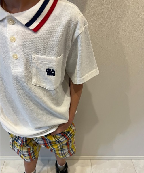 Moujonjon(ムージョンジョン)の「ぞう刺繍入り鹿の子半袖ポロシャツ(ポロシャツ・キッズ・ホワイト/ネイビー/レッド・90/100/120/130/140/110)」の18枚目の写真