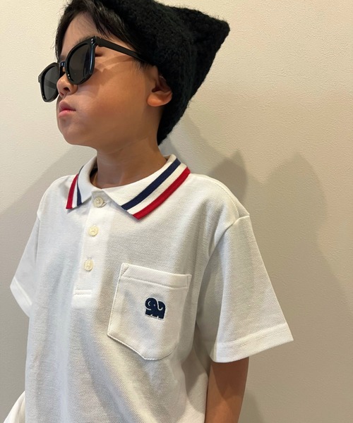 Moujonjon(ムージョンジョン)の「ぞう刺繍入り鹿の子半袖ポロシャツ(ポロシャツ・キッズ・ホワイト/ネイビー/レッド・90/100/120/130/140/110)」の22枚目の写真