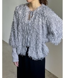 Re:EDIT | [2024SS COLLECTION]前後2WAYフェザーリボンボリュームスリーブカーディガン(カーディガン/ボレロ)