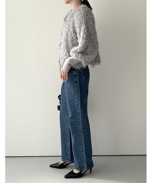 Re:EDIT（リエディ）の「[2024SS COLLECTION]前後2WAYフェザーリボンボリュームスリーブカーディガン（カーディガン/ボレロ・レディース・ホワイト/ライトグレー/ブラック/ブルー・MEDIUM/LARGE）」の17枚目の写真