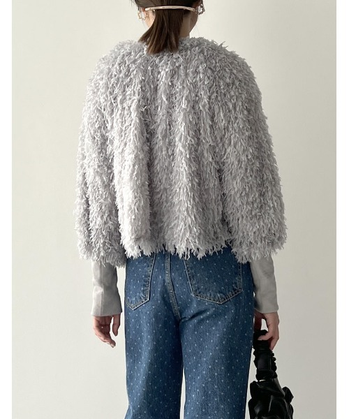 Re:EDIT（リエディ）の「[2024SS COLLECTION]前後2WAYフェザーリボンボリュームスリーブカーディガン（カーディガン/ボレロ・レディース・ホワイト/ライトグレー/ブラック/ブルー・MEDIUM/LARGE）」の21枚目の写真