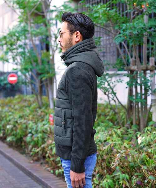 jiggys shop(ジギーズショップ)の「ニットコンビフーディー中綿ブルゾン(ブルゾン・メンズ・ブラック/チャコール・MEDIUM/LARGE)」の13枚目の写真