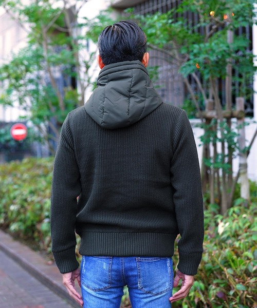 jiggys shop(ジギーズショップ)の「ニットコンビフーディー中綿ブルゾン(ブルゾン・メンズ・ブラック/チャコール・MEDIUM/LARGE)」の12枚目の写真