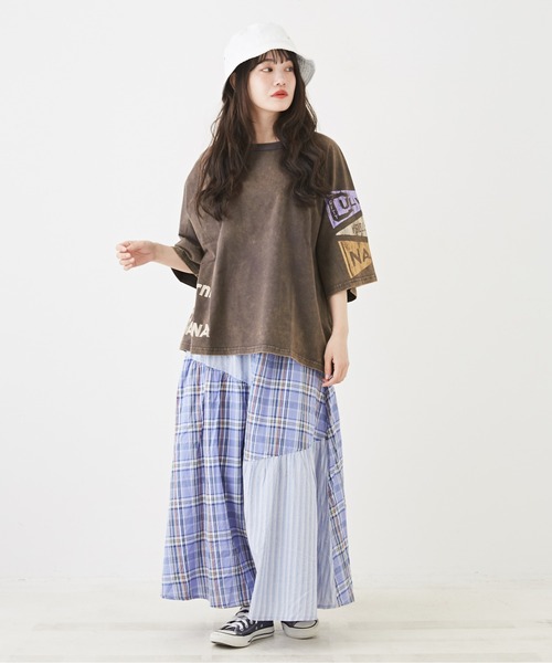 CUBE SUGAR（キューブシュガー）の「チェック×ストライプランダムティアードスカート（スカート・レディース・ピンク系その他/ブルー系その他/ブラウン系その他・M）」の22枚目の写真