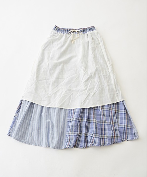 CUBE SUGAR（キューブシュガー）の「チェック×ストライプランダムティアードスカート（スカート・レディース・ピンク系その他/ブルー系その他/ブラウン系その他・M）」の10枚目の写真