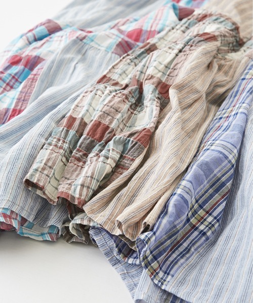 CUBE SUGAR（キューブシュガー）の「チェック×ストライプランダムティアードスカート（スカート・レディース・ピンク系その他/ブルー系その他/ブラウン系その他・M）」の13枚目の写真