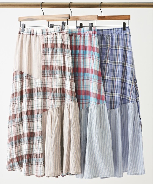 CUBE SUGAR（キューブシュガー）の「チェック×ストライプランダムティアードスカート（スカート・レディース・ピンク系その他/ブルー系その他/ブラウン系その他・M）」の14枚目の写真