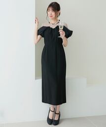 ドレープチュール切替ドレス