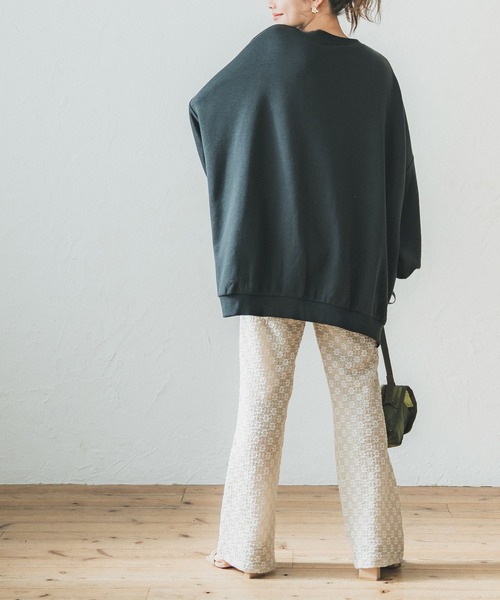 coca(coca)(コカ)の「フラワーカットジャカードパンツ(その他パンツ・レディース・グリーン/ライトベージュ・M/L)」の6枚目の写真