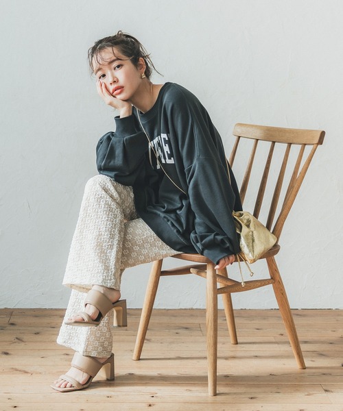 coca(coca)(コカ)の「フラワーカットジャカードパンツ(その他パンツ・レディース・グリーン/ライトベージュ・M/L)」の7枚目の写真