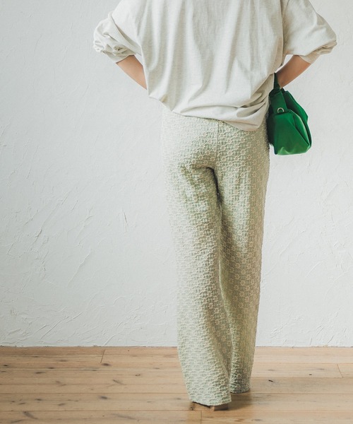 coca(coca)(コカ)の「フラワーカットジャカードパンツ(その他パンツ・レディース・グリーン/ライトベージュ・M/L)」の16枚目の写真