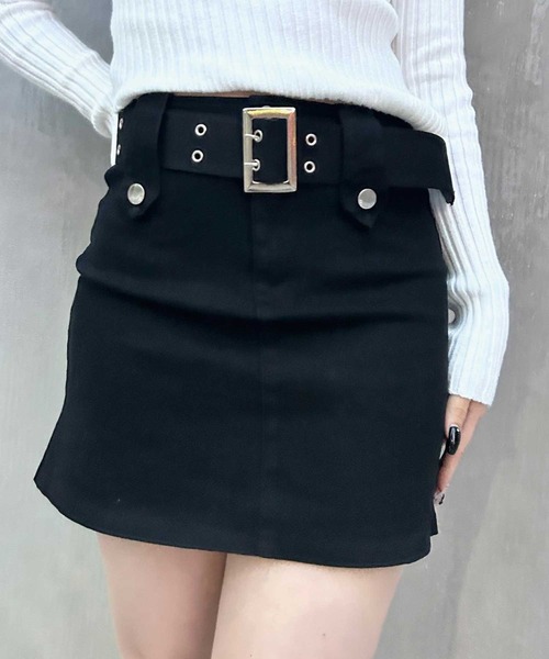 SPIGA（スピーガ）の「二つ穴ﾍﾞﾙﾄﾂｷﾐﾆｽｶｰﾄ（スカート・レディース・ピンク/ホワイト/ブラック/ブラウン・SMALL/MEDIUM）」の16枚目の写真