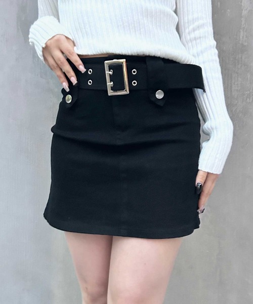 SPIGA（スピーガ）の「二つ穴ﾍﾞﾙﾄﾂｷﾐﾆｽｶｰﾄ（スカート・レディース・ピンク/ホワイト/ブラック/ブラウン・SMALL/MEDIUM）」の17枚目の写真