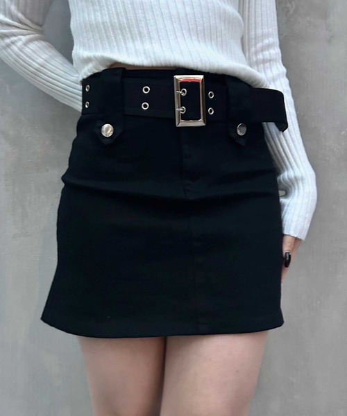 SPIGA（スピーガ）の「二つ穴ﾍﾞﾙﾄﾂｷﾐﾆｽｶｰﾄ（スカート・レディース・ピンク/ホワイト/ブラック/ブラウン・SMALL/MEDIUM）」の18枚目の写真