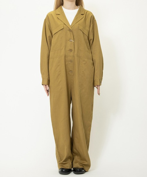 ジャンプスーツ ベージュオーバーオール・つなぎ 楽天市場】2XLまで ゆる感お洒落なシルエットに ツナギ つなぎ