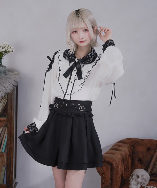 Pal elfy(パルエルフィー)の「ハイウエストタックフレアスカパン(スカート・レディース・ピンク/モカ/ブラック・フリー)」の13枚目の写真