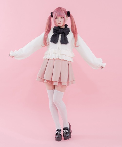 Pal elfy(パルエルフィー)の「ハイウエストタックフレアスカパン(スカート・レディース・ピンク/モカ/ブラック・フリー)」の9枚目の写真