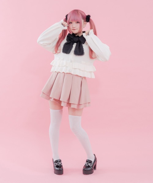 Pal elfy(パルエルフィー)の「ハイウエストタックフレアスカパン(スカート・レディース・ピンク/モカ/ブラック・フリー)」の10枚目の写真