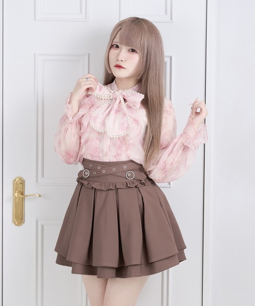 セール】ハイウエストタックフレアスカパン（スカート）｜Pal elfy