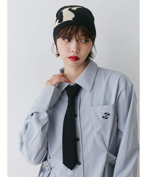 jouetie（ジュエティ）の「シャイニーネクタイ（ネクタイ・レディース・ブラック/シルバー・FREE）」の3枚目の写真