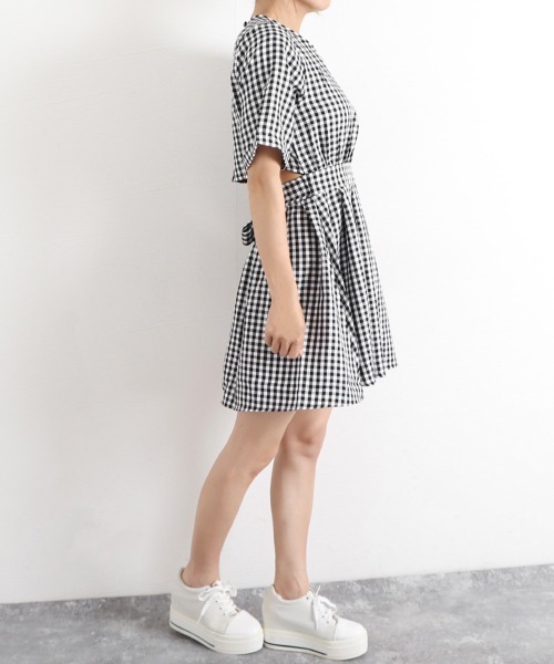 Miniministore(ミニミニストア)の「ギンガムチェックワンピース レディース夏半袖半袖(ワンピース・レディース・チェック・L/S/XL/M)」の12枚目の写真