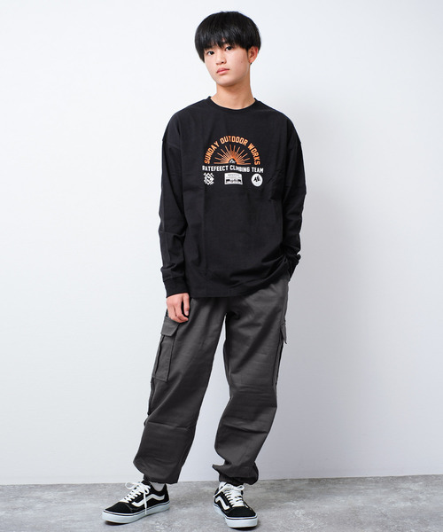 RAT EFFECT(ラットエフェクト)の「ワイドジョガーラインカーゴパンツ(カーゴパンツ・キッズ・チャコールグレー/ブラック/カーキ・170/160/150/140/130)」の8枚目の写真