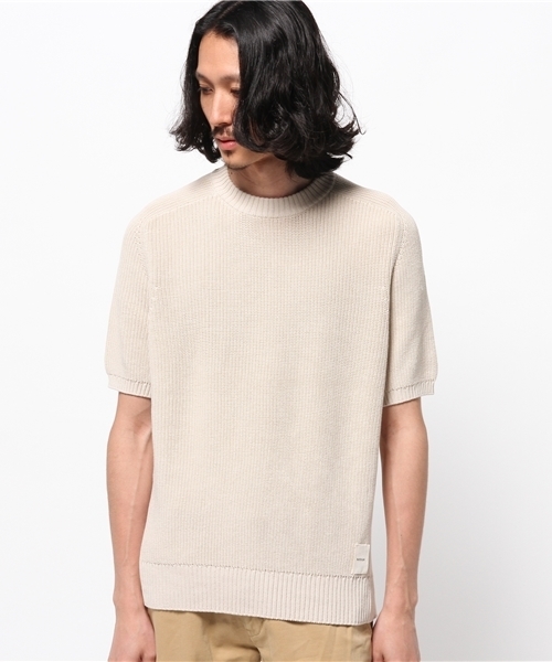 JOURNAL STANDARD（ジャーナルスタンダード）の「MACLIR / マクリル: オーガニックコットンS/Sクルーネックニット # （Tシャツ/カットソー・メンズ・アイボリー/ネイビー・MEDIUM/LARGE）」の3枚目の写真