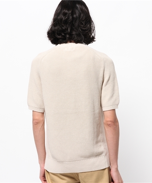 JOURNAL STANDARD（ジャーナルスタンダード）の「MACLIR / マクリル: オーガニックコットンS/Sクルーネックニット # （Tシャツ/カットソー・メンズ・アイボリー/ネイビー・MEDIUM/LARGE）」の5枚目の写真