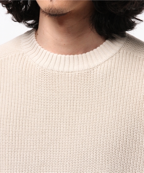 JOURNAL STANDARD（ジャーナルスタンダード）の「MACLIR / マクリル: オーガニックコットンS/Sクルーネックニット # （Tシャツ/カットソー・メンズ・アイボリー/ネイビー・MEDIUM/LARGE）」の6枚目の写真